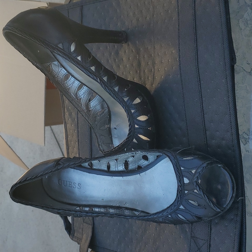 Black Open Toe Heels